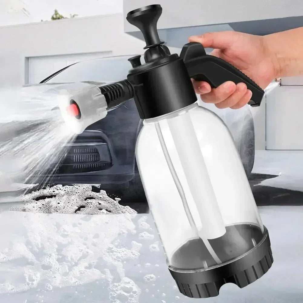 2L Hand Pump Foam Sprayer Pneumatic Washer Foam Snow Foam High Pressure Car Wash Spray Bottle for Car Home Cleaning Amagi