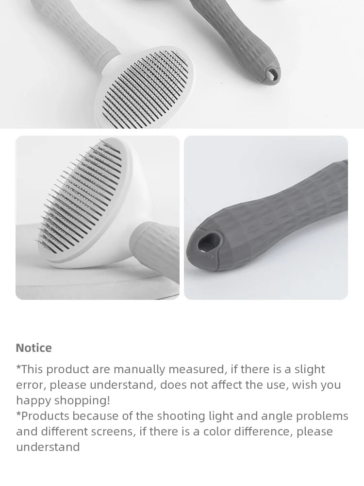 Pet Hair Removal Brush Dog Hair Comb Stainless Steel Automatic Hair Fading Cat Comb Pet Cleaning Grooming Supplies