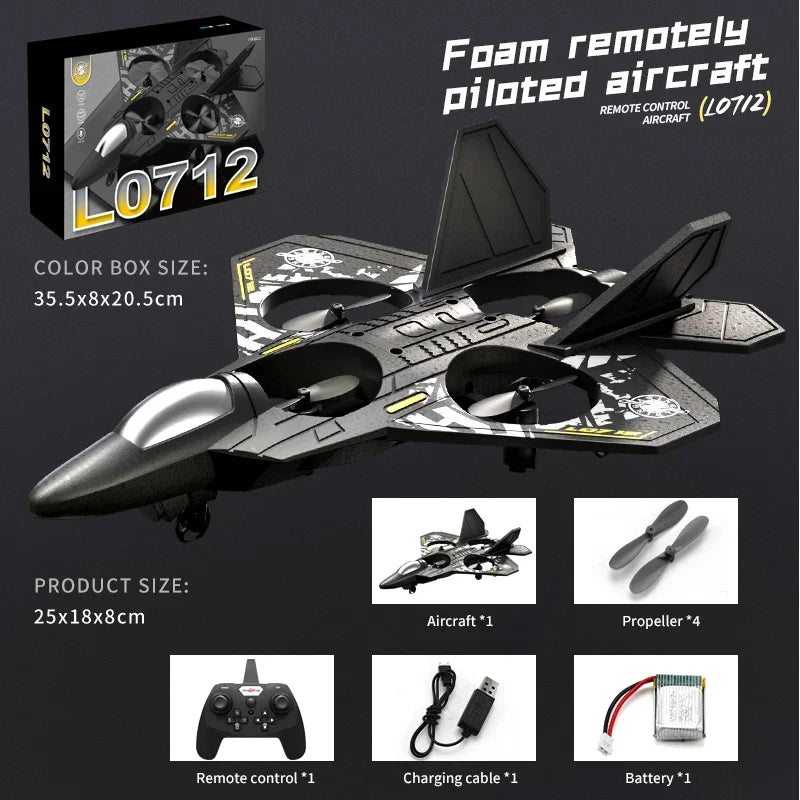 RC Plane 2.4G Remote Control Plane Six Axis Gyroscope System Led Rollover 360° Hover/Roll/Circle EPP FOUR-MOTOR Drone Toys Gifts