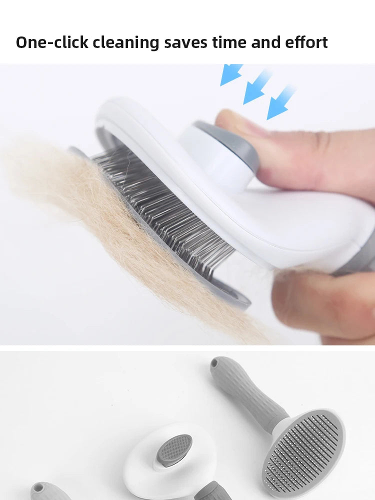 Pet Hair Removal Brush Dog Hair Comb Stainless Steel Automatic Hair Fading Cat Comb Pet Cleaning Grooming Supplies