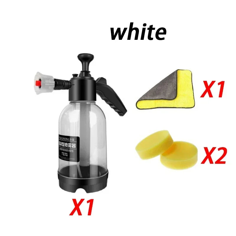 2L Hand Pump Foam Sprayer Pneumatic Washer Foam Snow Foam High Pressure Car Wash Spray Bottle for Car Home Cleaning Amagi