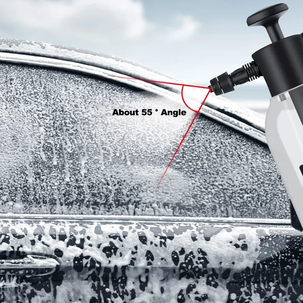 2L Hand Pump Foam Sprayer Pneumatic Washer Foam Snow Foam High Pressure Car Wash Spray Bottle for Car Home Cleaning Amagi