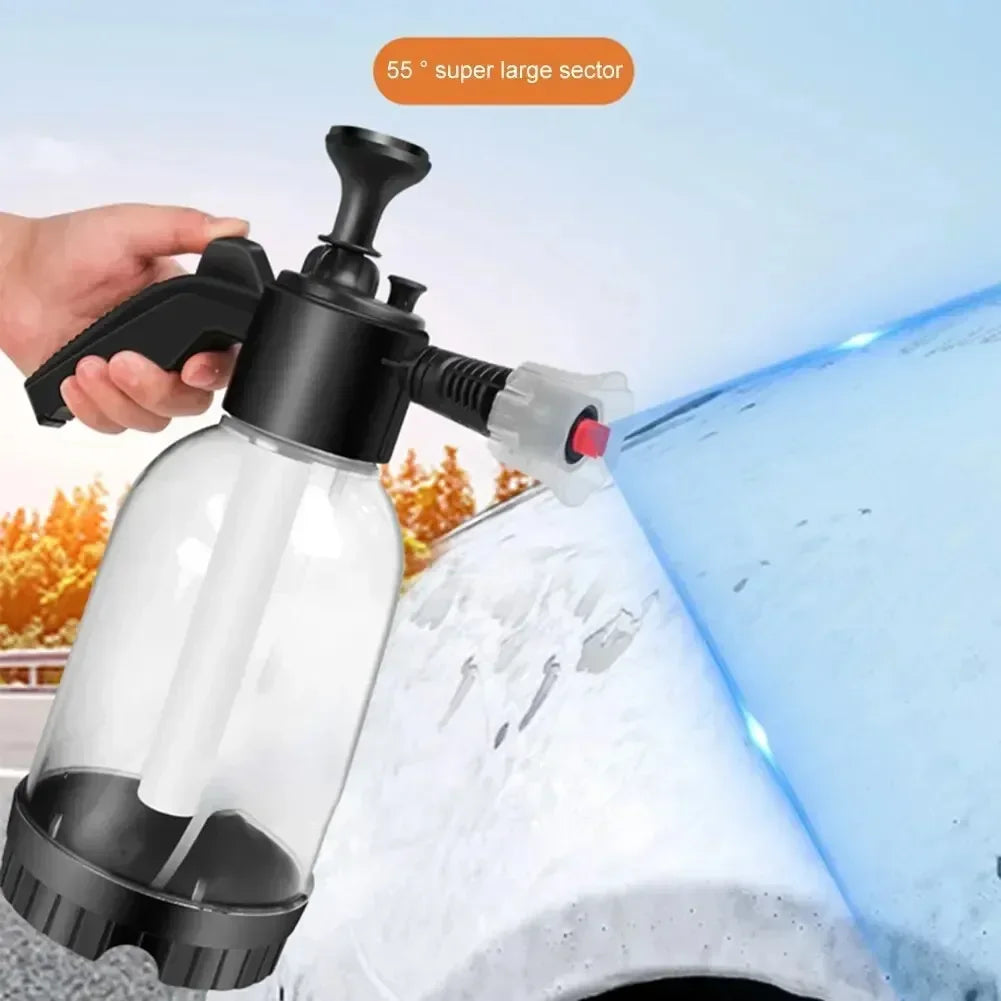 2L Hand Pump Foam Sprayer Pneumatic Washer Foam Snow Foam High Pressure Car Wash Spray Bottle for Car Home Cleaning Amagi