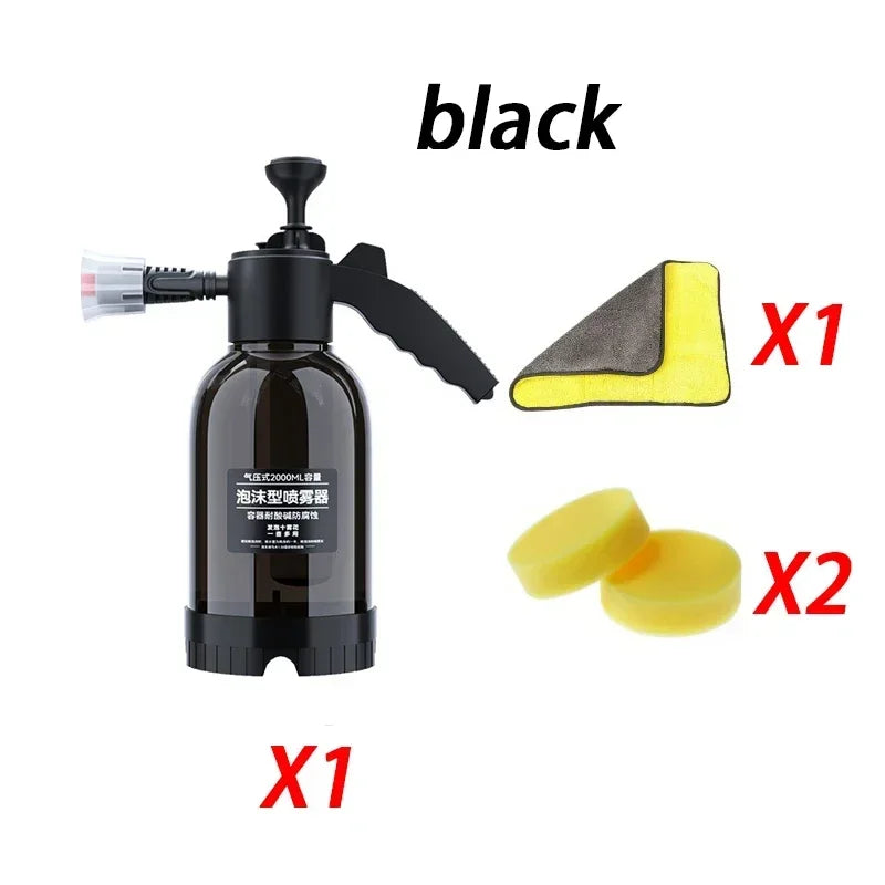 2L Hand Pump Foam Sprayer Pneumatic Washer Foam Snow Foam High Pressure Car Wash Spray Bottle for Car Home Cleaning Amagi