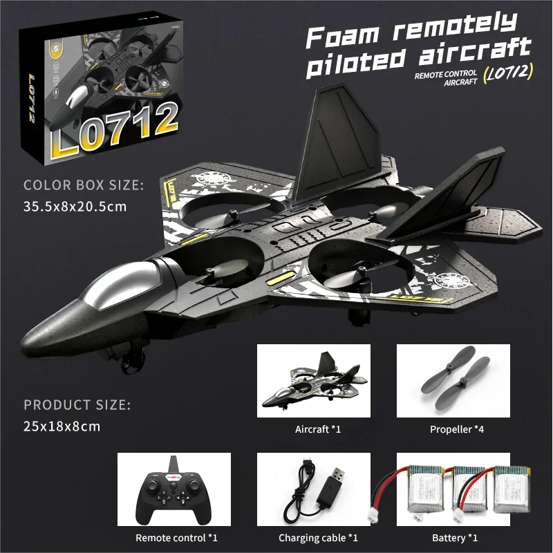 RC Plane 2.4G Remote Control Plane Six Axis Gyroscope System Led Rollover 360° Hover/Roll/Circle EPP FOUR-MOTOR Drone Toys Gifts