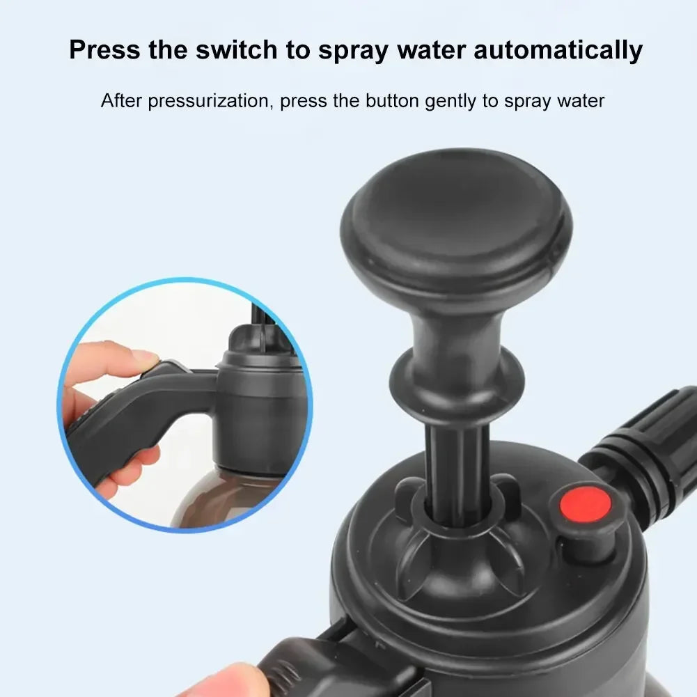 2L Hand Pump Foam Sprayer Pneumatic Washer Foam Snow Foam High Pressure Car Wash Spray Bottle for Car Home Cleaning Amagi